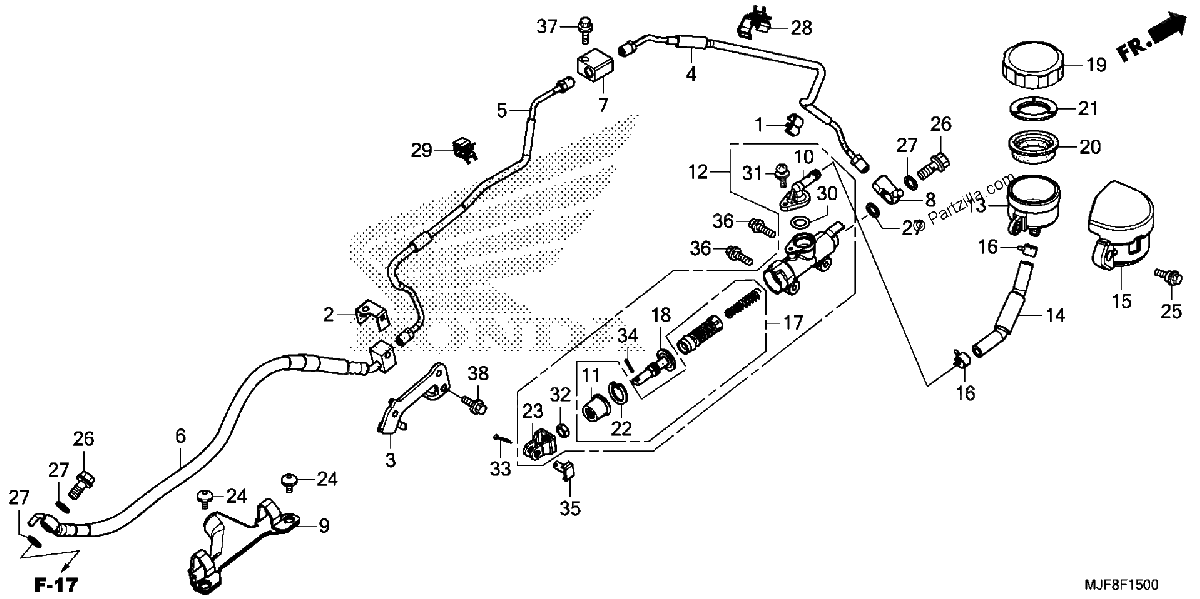 Diagrama de REAR BRAKE MASTER CYLINDER CTX700N