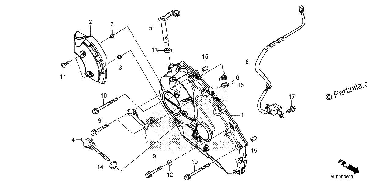 Diagrama de RIGHT CRANKCASE COVER 1