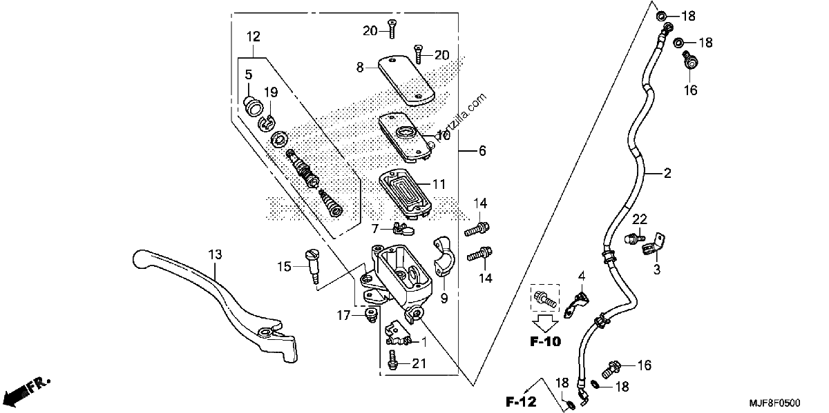 Diagrama de FRONT BRAKE MASTER CYLINDER CTX700N