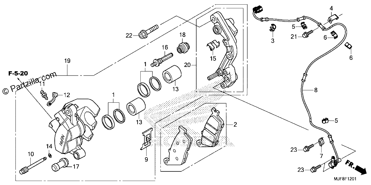 Diagrama de FRONT BRAKE CALIPER 2