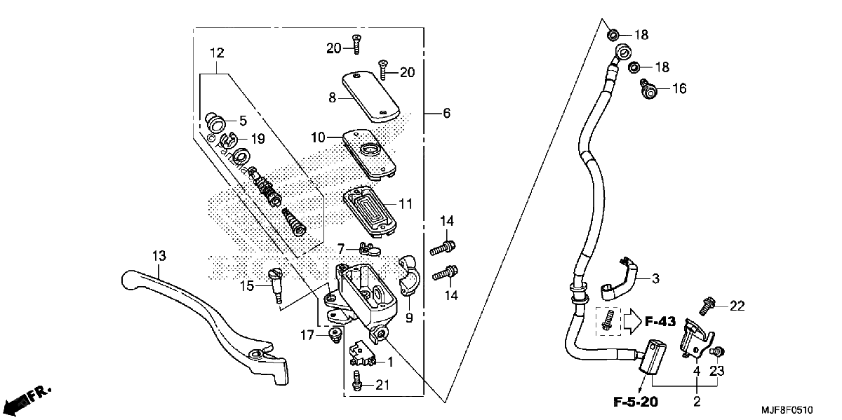 Diagrama de FRONT BRAKE MASTER CYLINDER CTX700NA ND