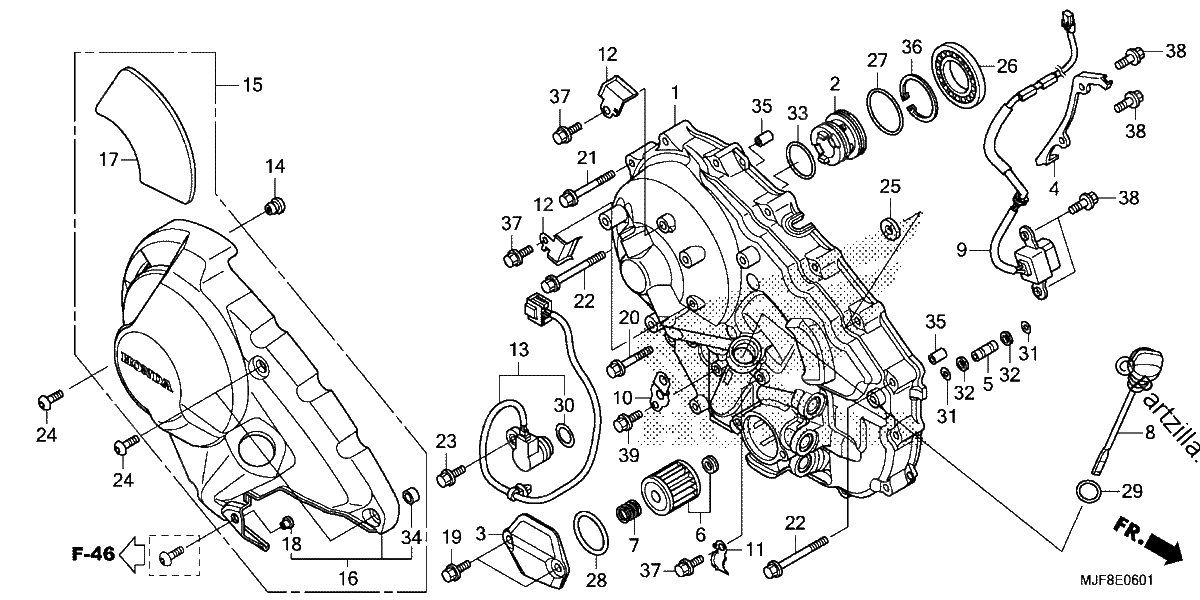 Diagrama de RIGHT CRANKCASE COVER 2