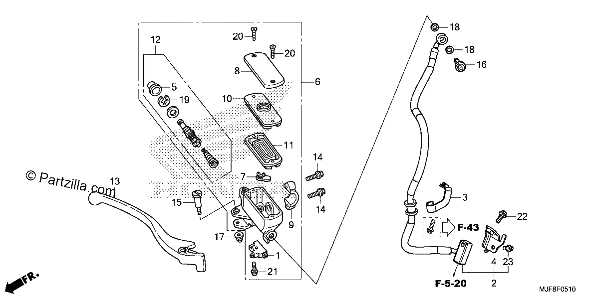 Diagrama de FRONT BRAKE MASTER CYLINDER 2