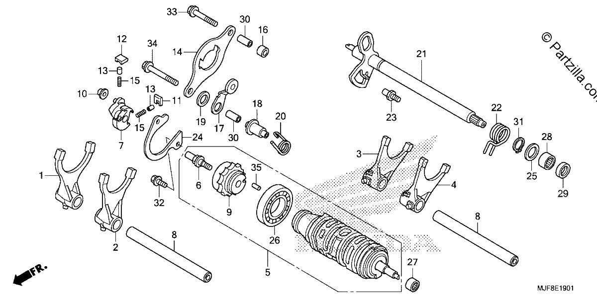 Diagrama de GEARSHIFT DRUM 2