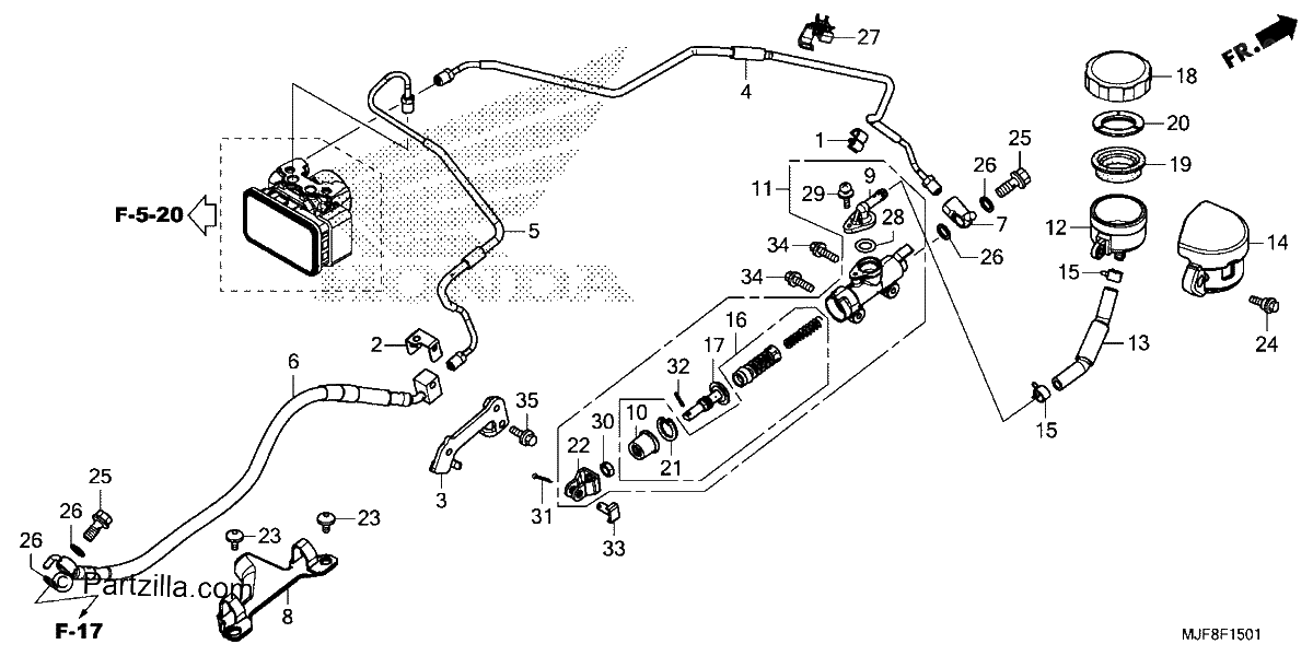 Diagrama de REAR BRAKE MASTER CYLINDER 2