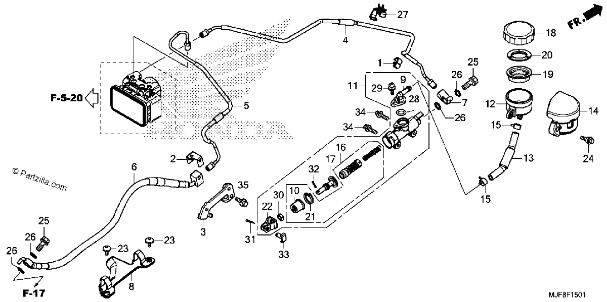 Diagrama de REAR BRAKE MASTER CYLINDER CTX700NA ND
