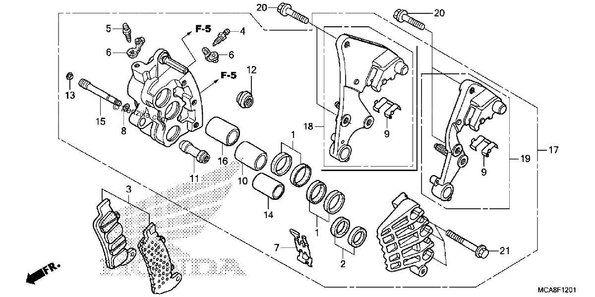 Diagrama de RIGHT FRONT BRAKE CALIPER ABS