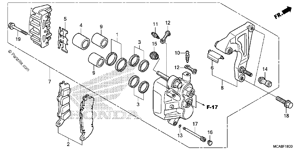 Diagrama de REAR BRAKE CALIPER