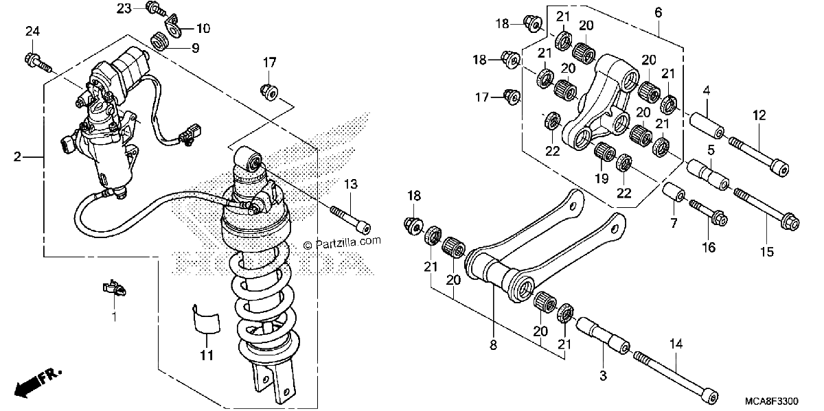 Diagrama de REAR SHOCK ABSORBER