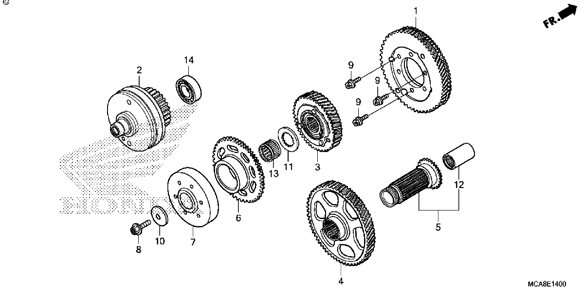 Diagrama de PRIMARY DRIVE GEAR