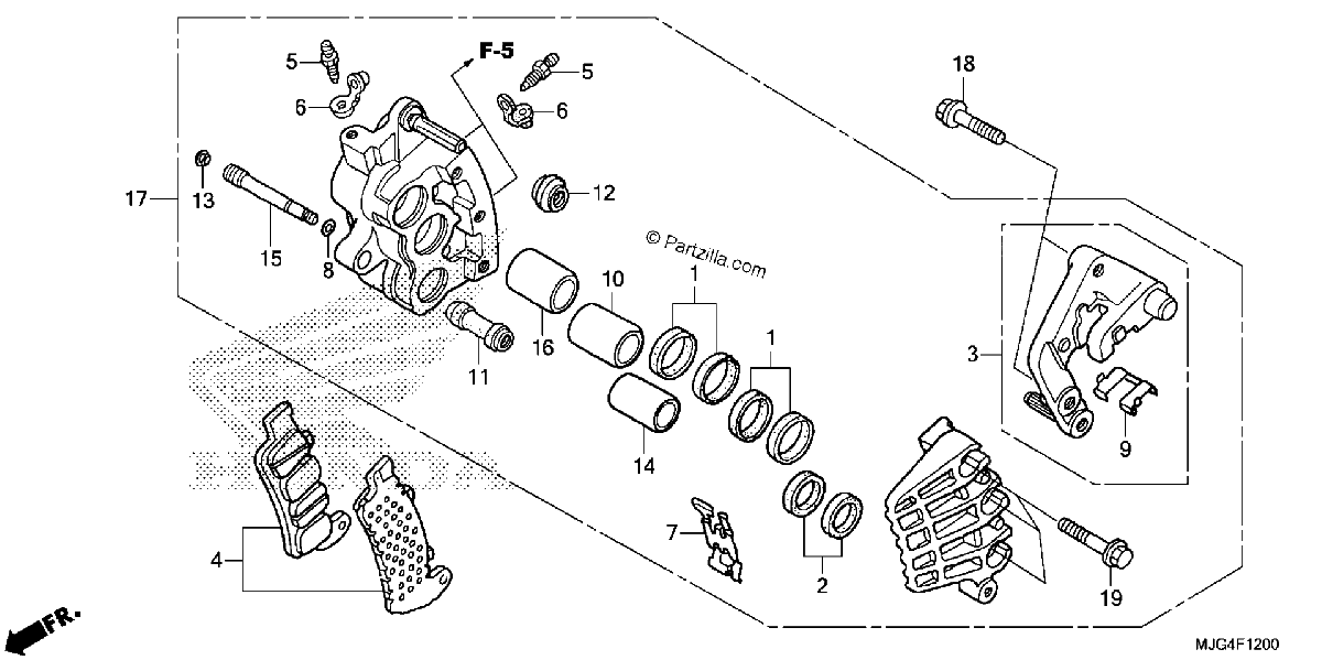 Diagrama de RIGHT FRONT BRAKE CALIPER