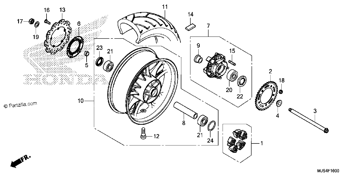 Diagrama de REAR WHEEL