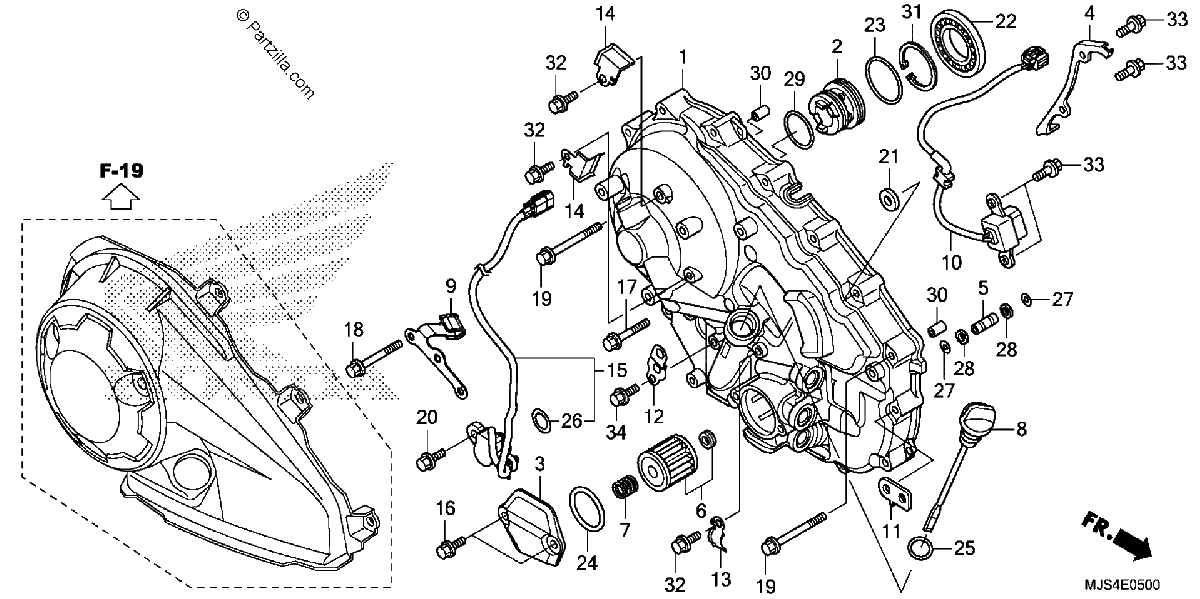 Diagrama de RIGHT CRANKCASE COVER