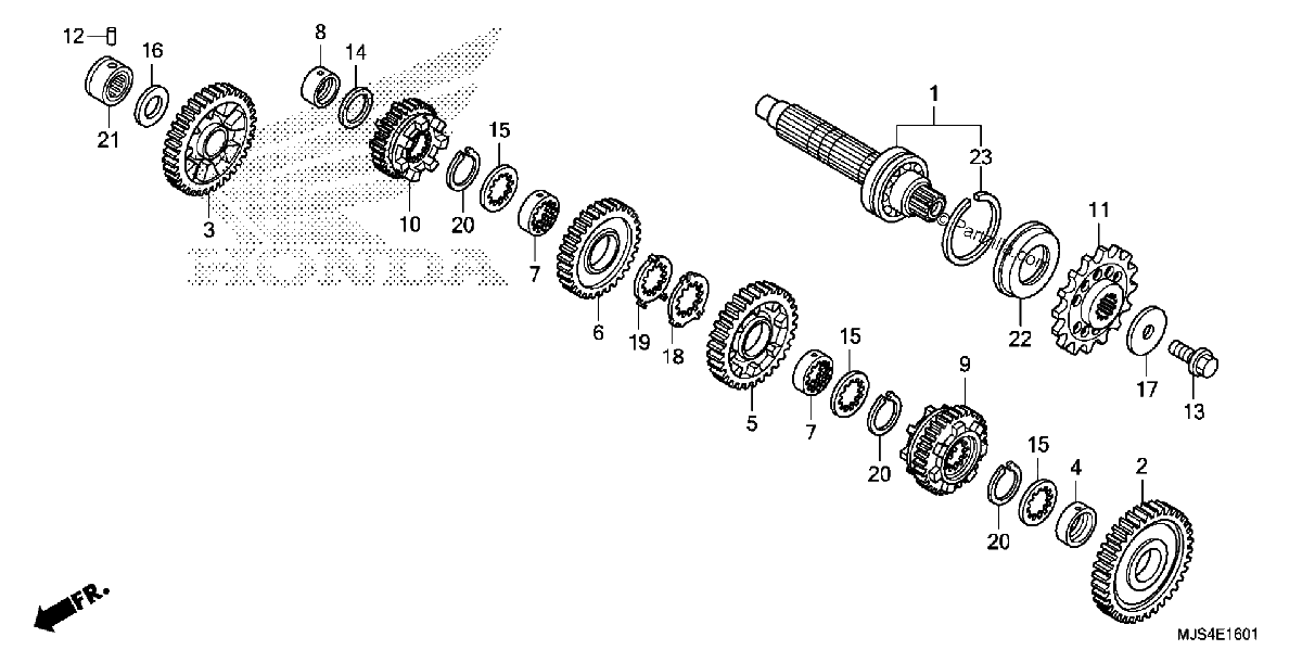 Diagrama de TRANSMISSION COUNTERSHAFT