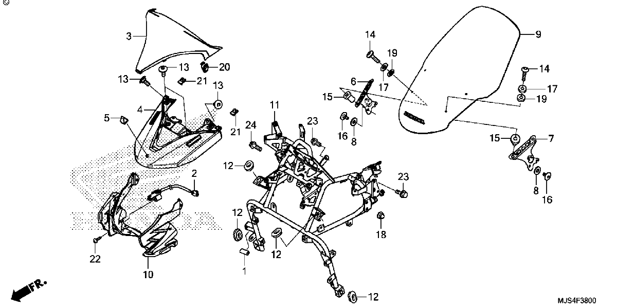 Diagrama de WINDSCREEN FRONT GARNISH