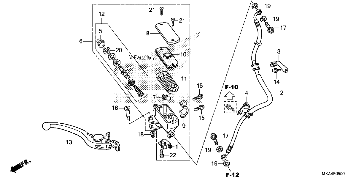 Diagrama de FRONT BRAKE MASTER CYLINDER 1