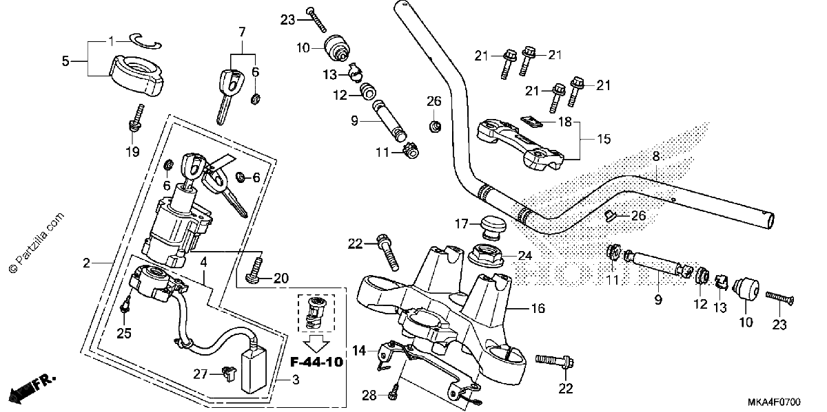 Diagrama de HANDLEBAR TOP BRIDGE