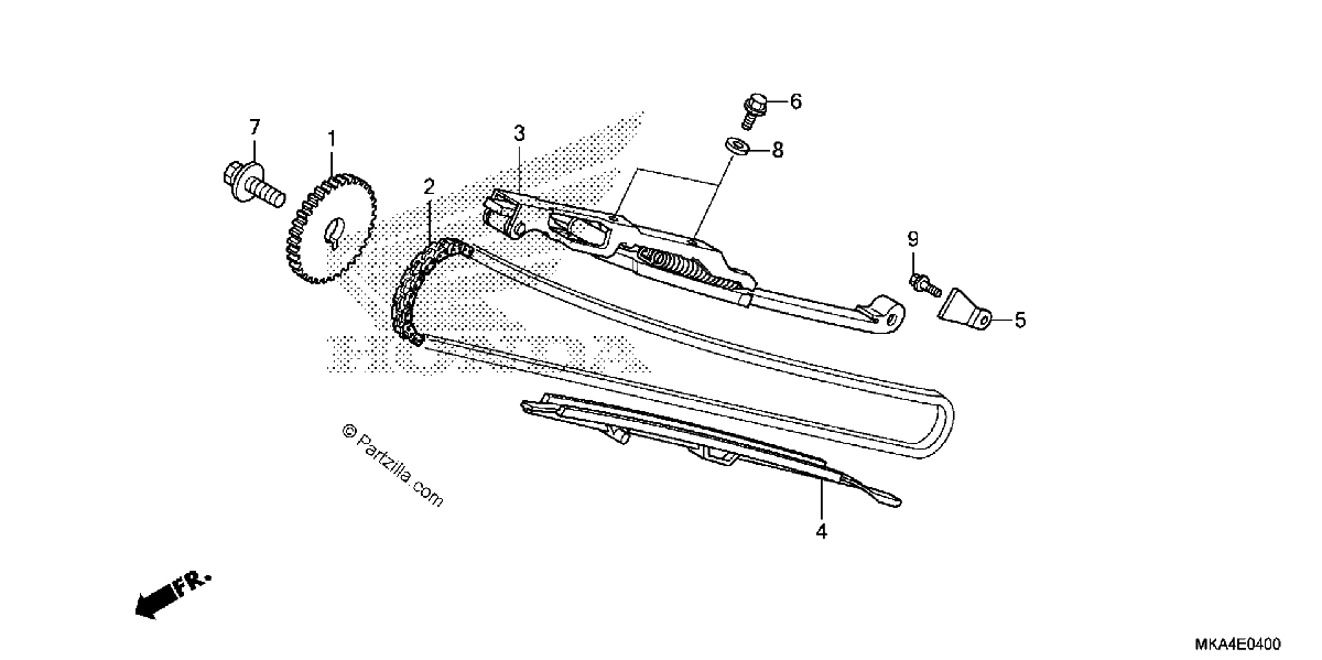 Diagrama de CAM CHAIN TENSIONER