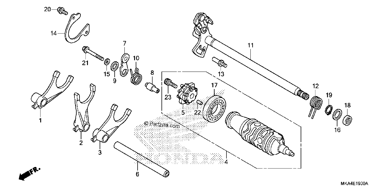 Diagrama de GEARSHIFT DRUM 1