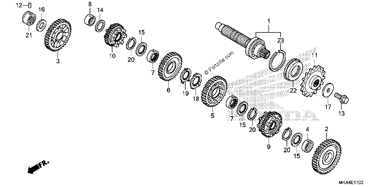 Diagrama de TRANSMISSION COUNTERSHAFT