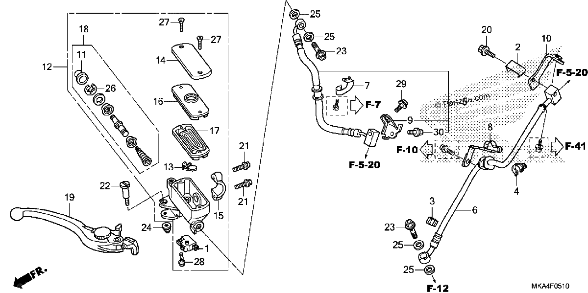 Diagrama de FRONT BRAKE MASTER CYLINDER 2