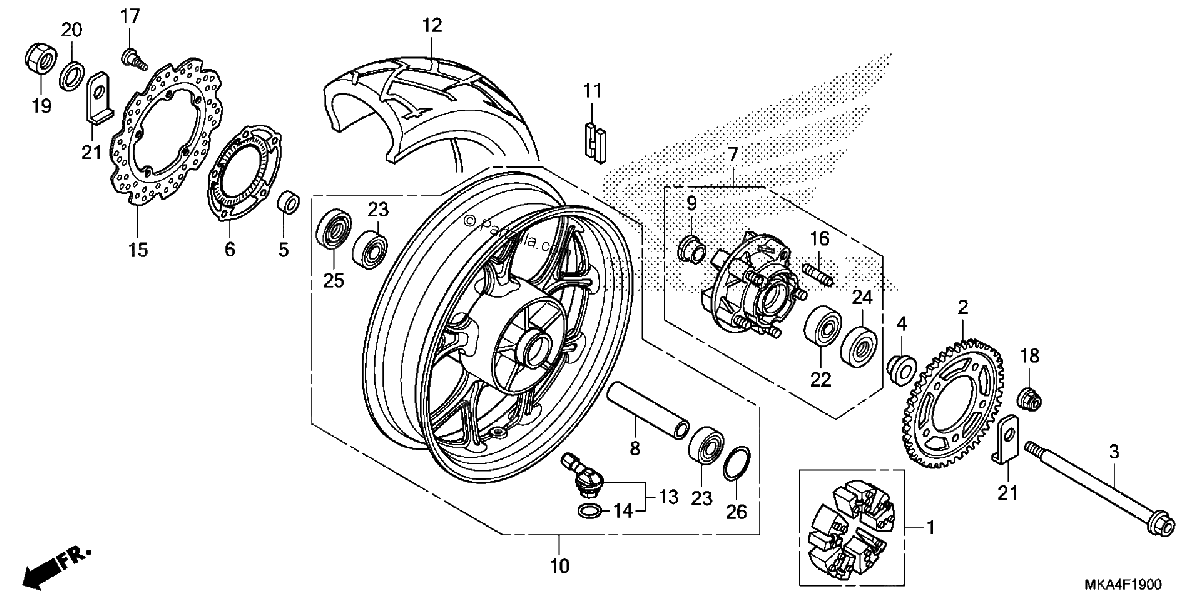 Diagrama de REAR WHEEL
