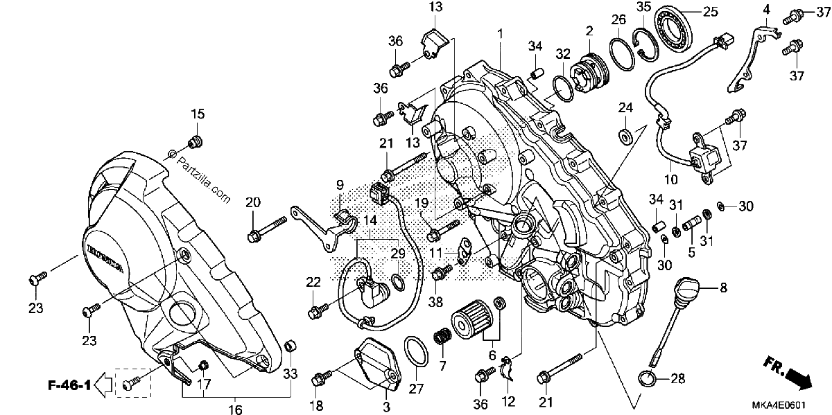 Diagrama de RIGHT CRANKCASE COVER 2