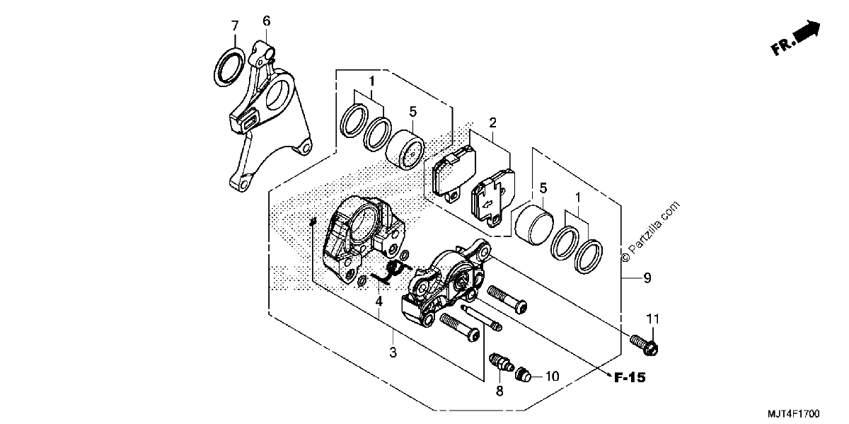 Diagrama de REAR BRAKE CALIPER