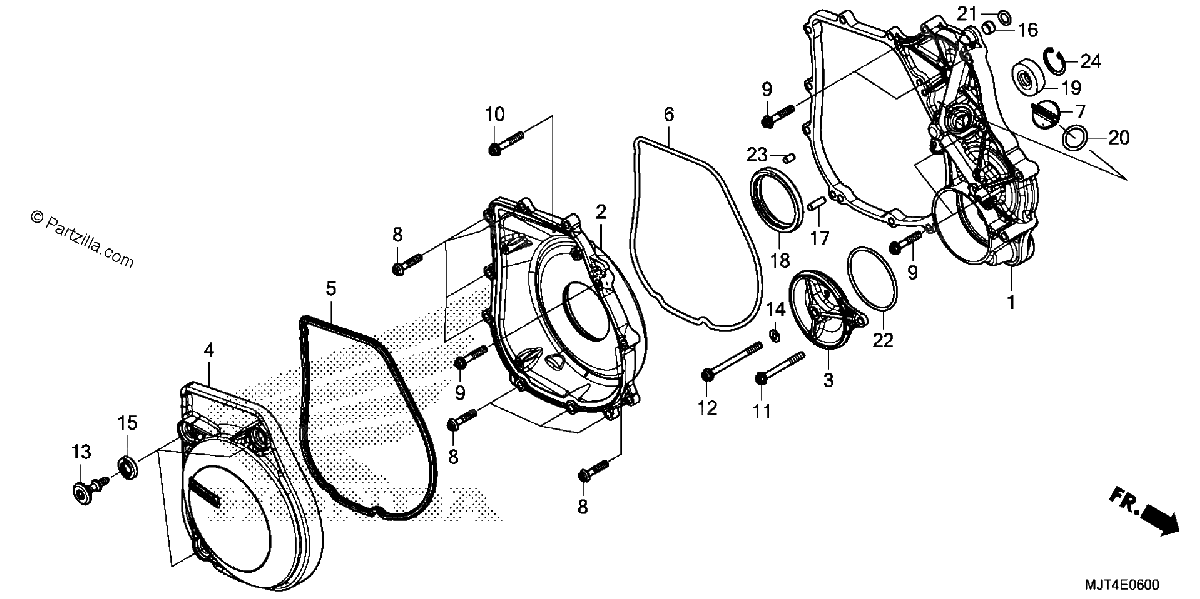 Diagrama de RIGHT CRANKCASE COVER
