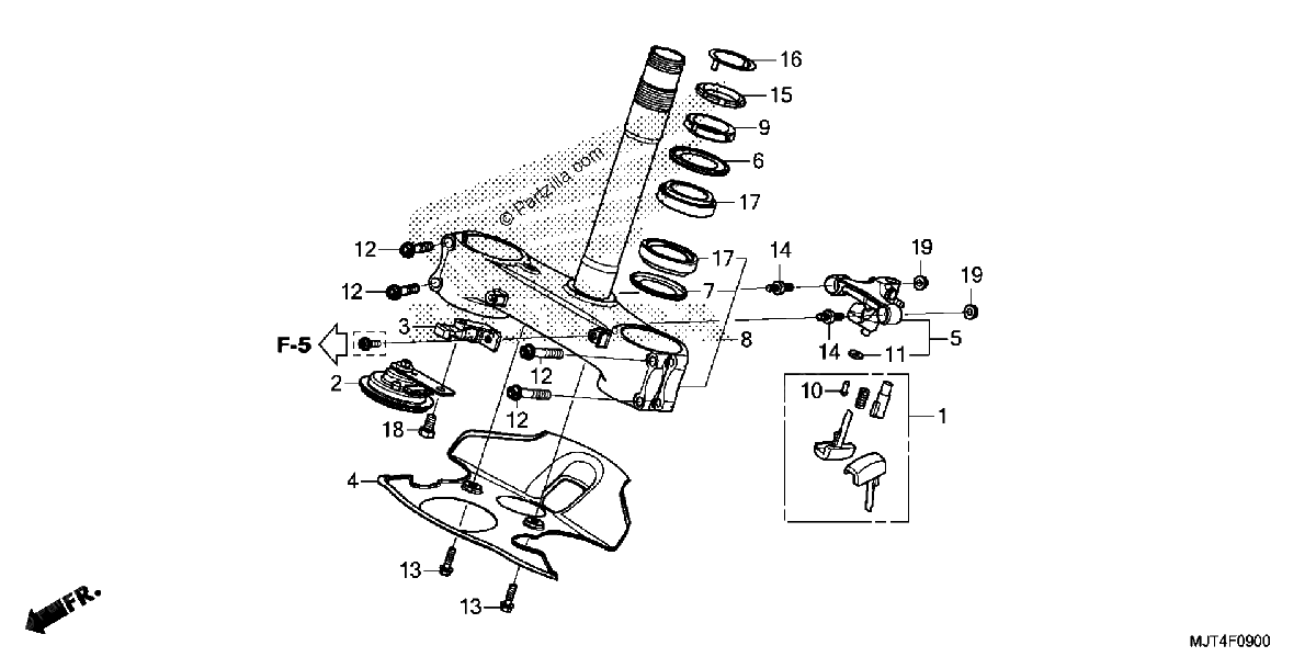 Diagrama de STEERING STEM HORN