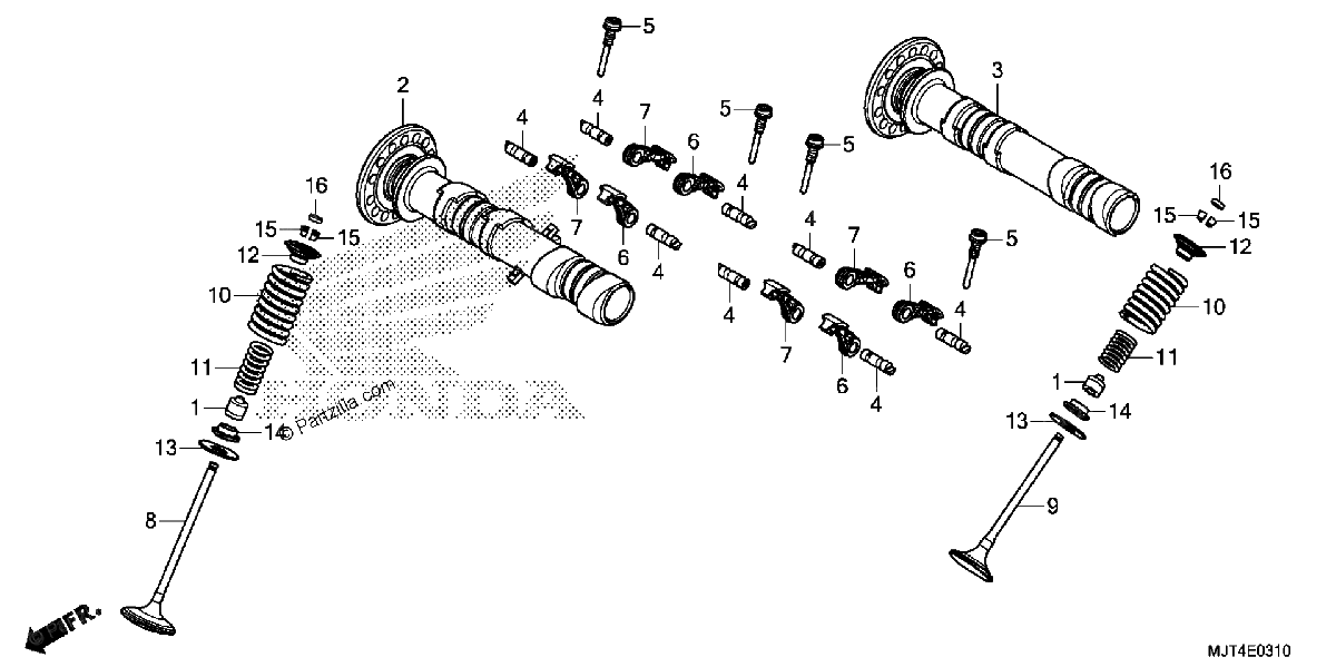 Diagrama de CAMSHAFT VALVE RR