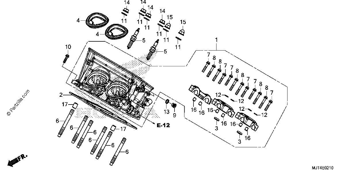 Diagrama de CYLINDER HEAD RR