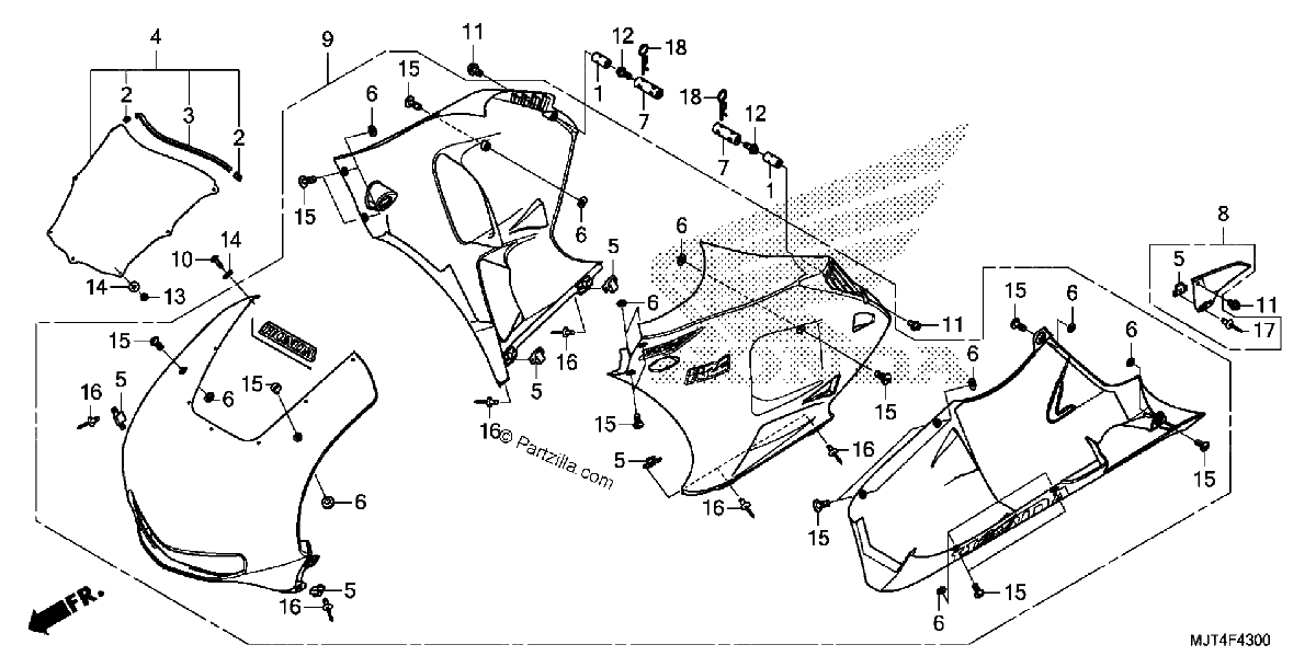 Diagrama de FRONT COWL