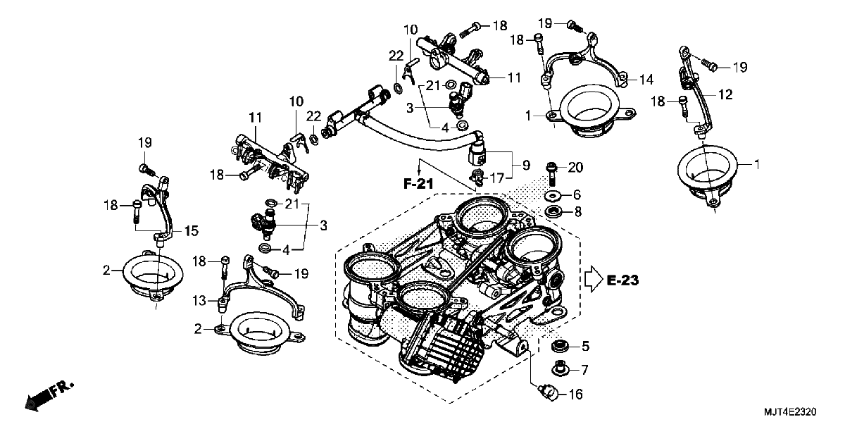 Diagrama de THROTTLE BODY COMPONENT PARTS