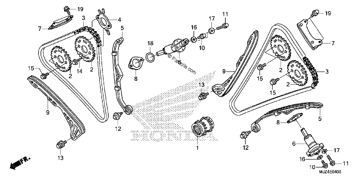 Diagrama de CAM CHAIN TENSIONER
