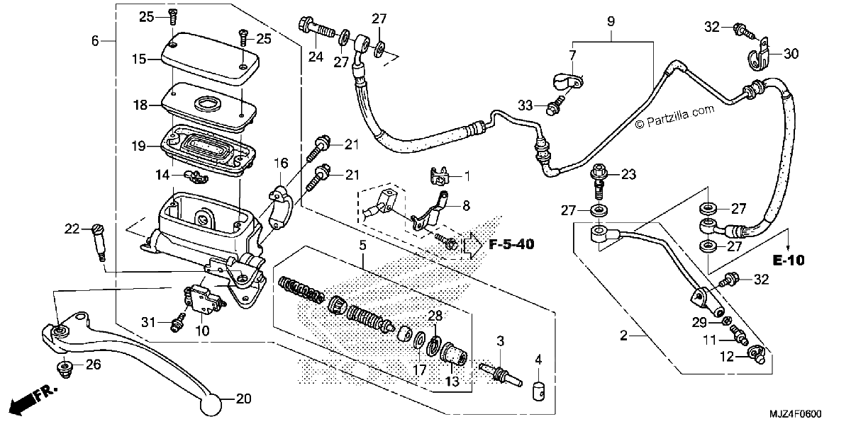Diagrama de CLUTCH MASTER CYLINDER