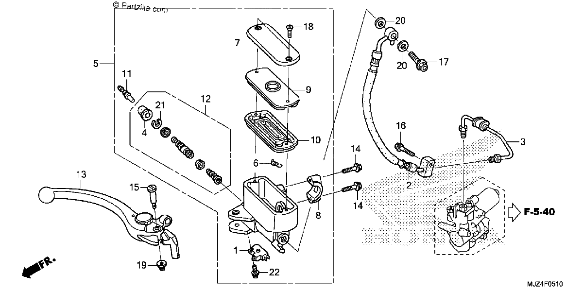 Diagrama de FRONT BRAKE MASTER CYLINDER