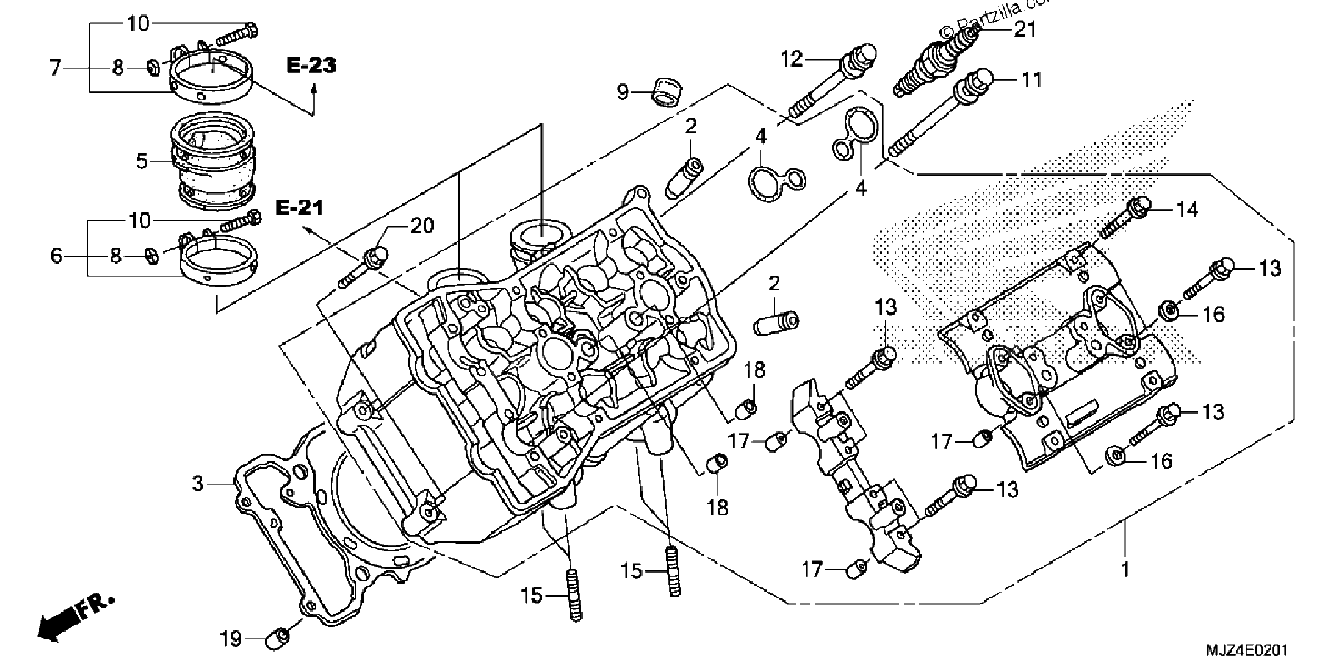 Diagrama de LEFT CYLINDER HEAD
