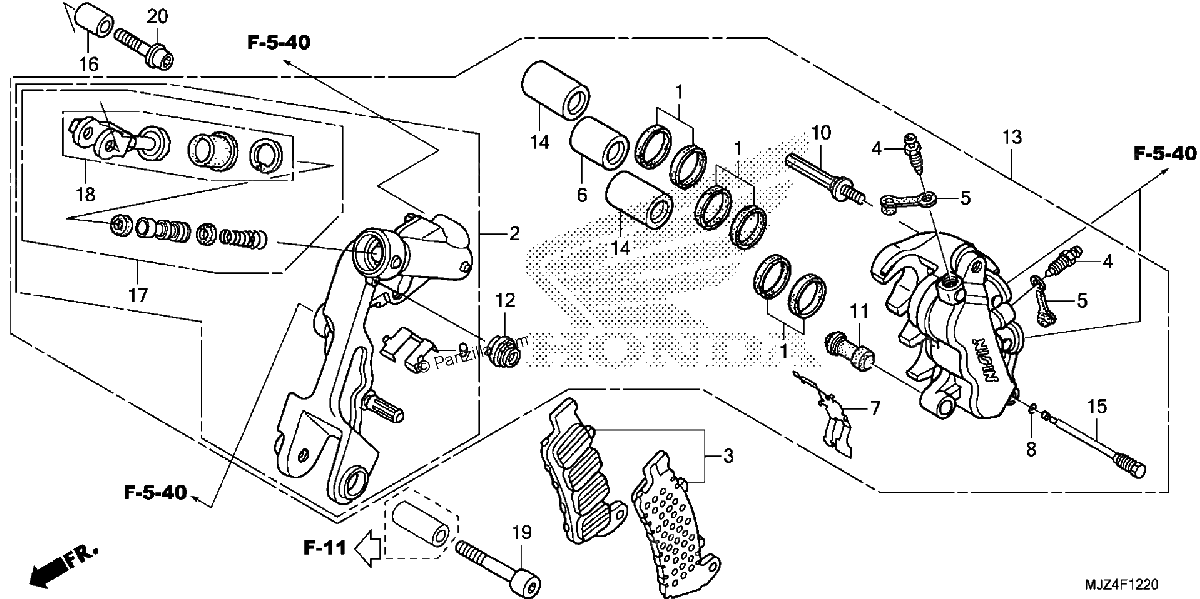 Diagrama de LEFT FRONT BRAKE CALIPER