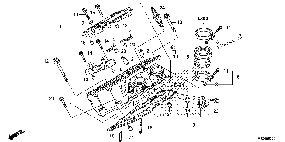 Diagrama de RIGHT CYLINDER HEAD