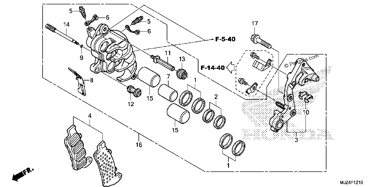 Diagrama de RIGHT FRONT BRAKE CALIPER