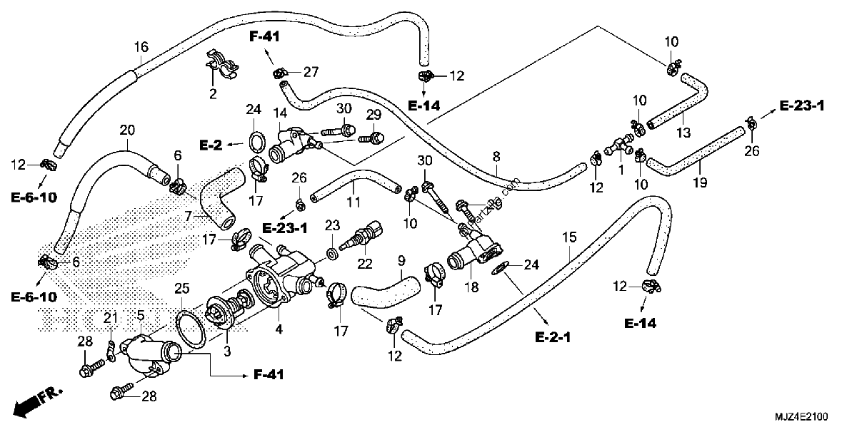 Diagrama de THERMOSTAT WATER HOSE