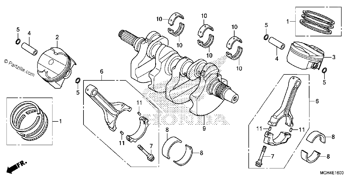 Diagrama de CRANKSHAFT PISTON