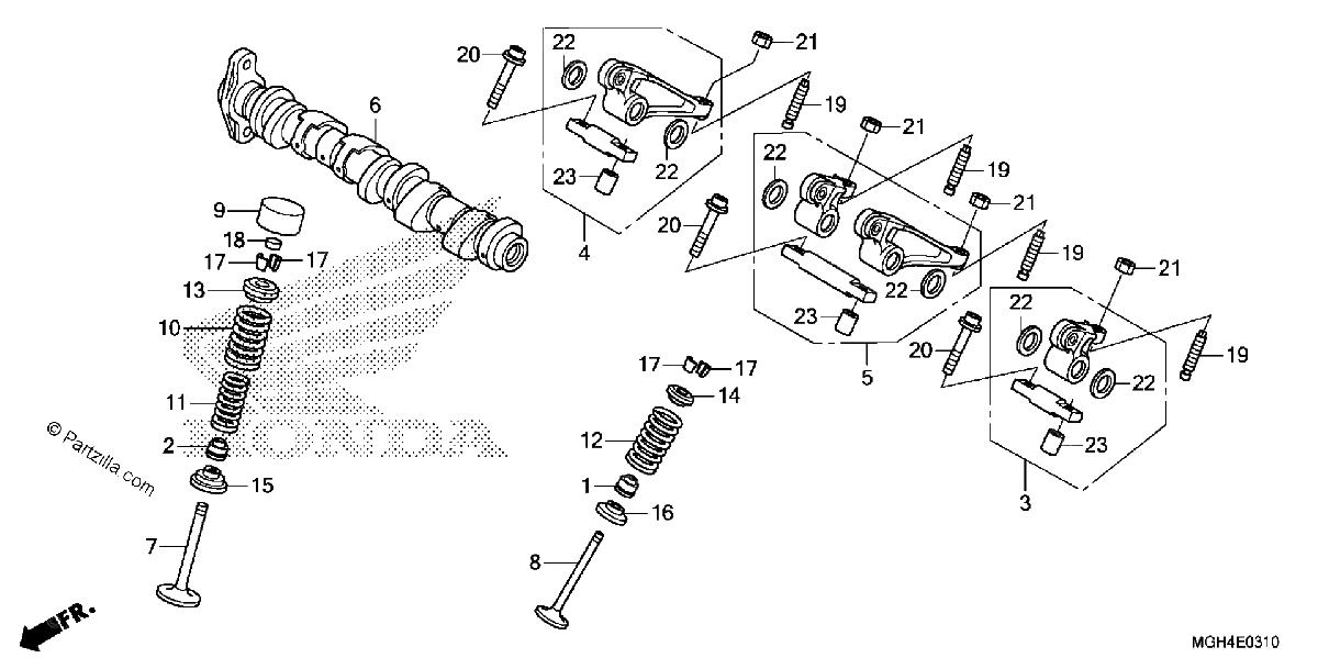 Diagrama de CAMSHAFT VALVE RR
