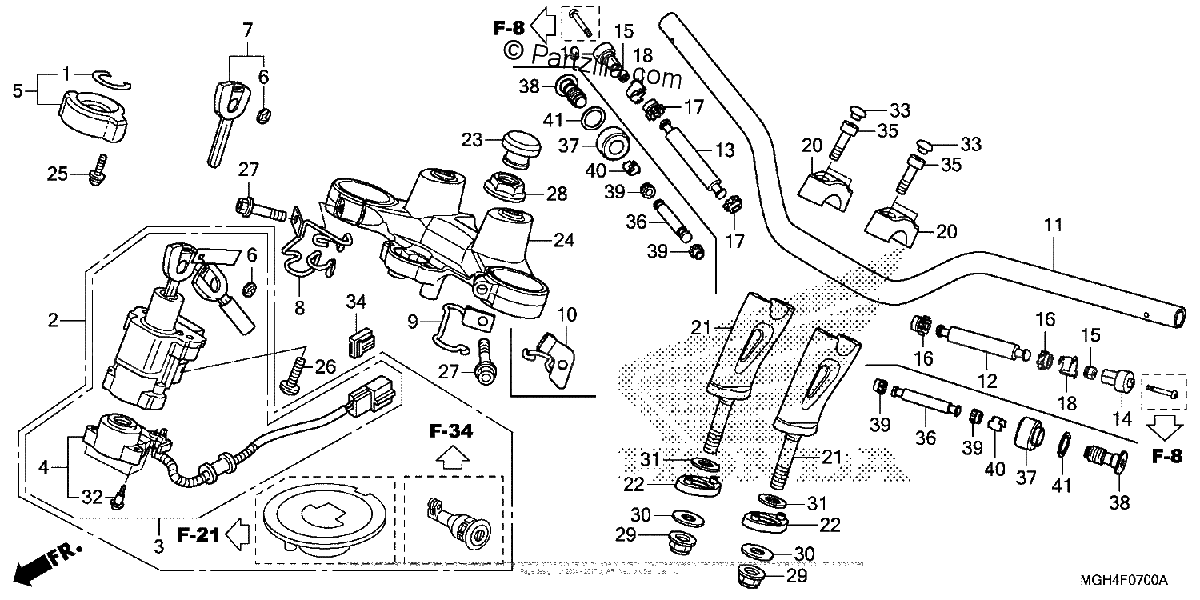 Diagrama de HANDLEBAR TOP BRIDGE