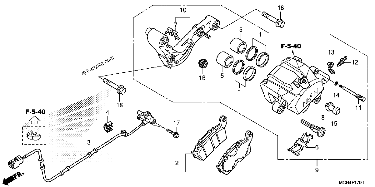 Diagrama de REAR BRAKE CALIPER