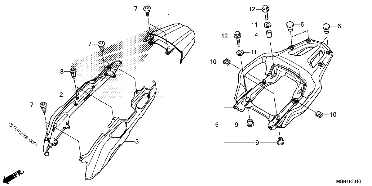 Diagrama de REAR COWL CARRIER