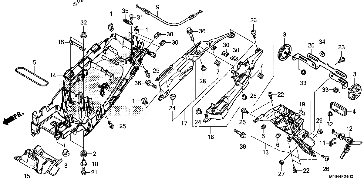 Diagrama de REAR FENDER