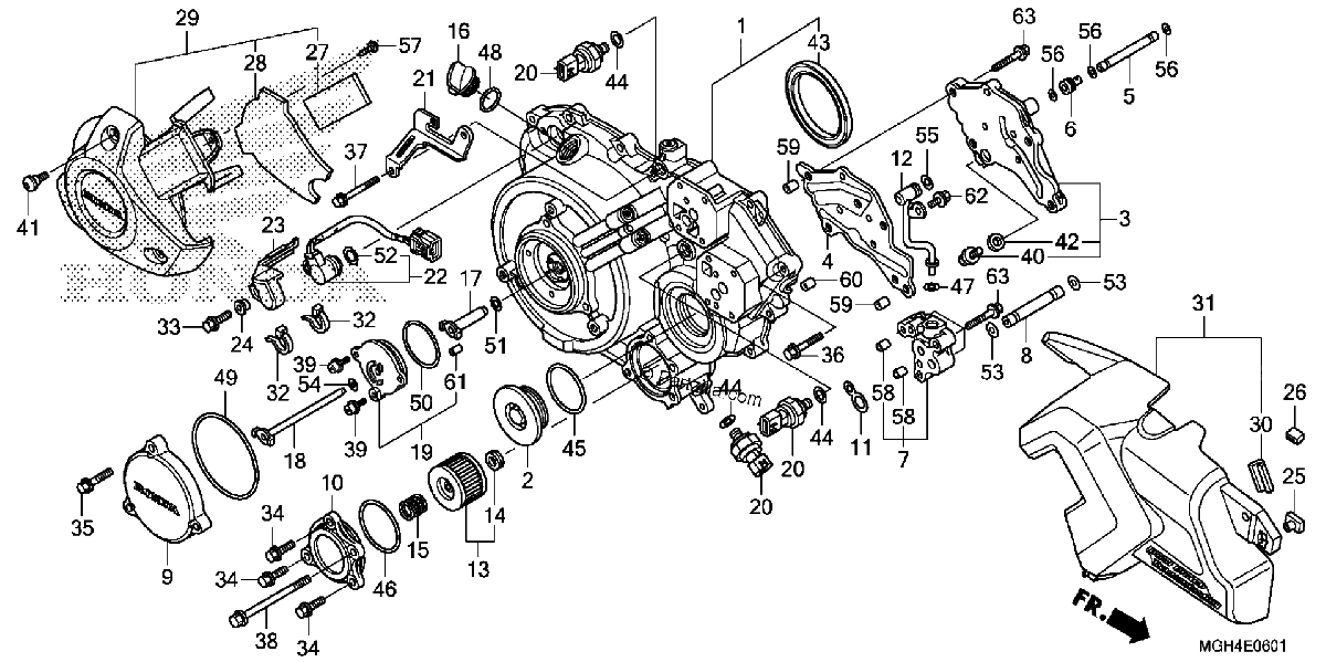Diagrama de RIGHT CRANKCASE COVER 2