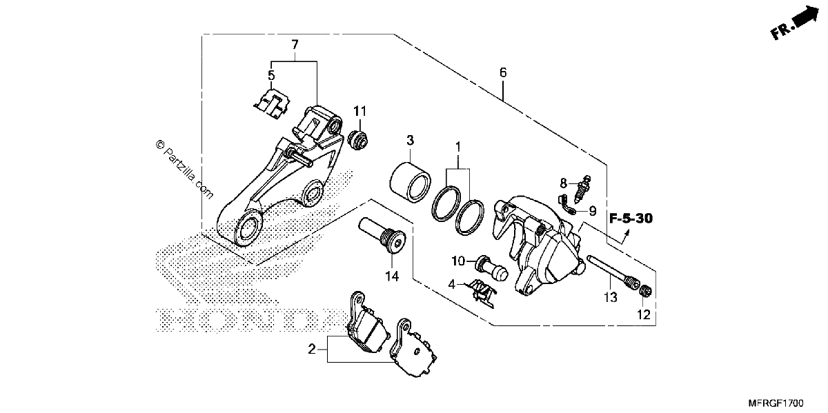 Diagrama de REAR BRAKE CALIPER 1